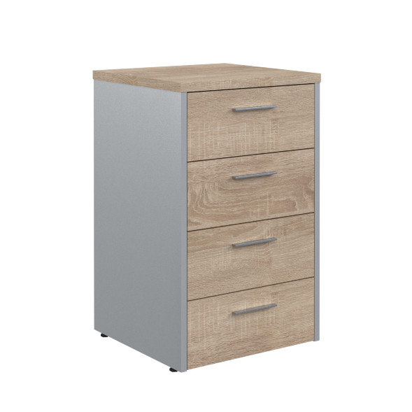 Тумба приставная OLC-4D.1.A Дуб Сонома светлый/Металлик 465х450х750 OFFIX NEW в Балашихе 