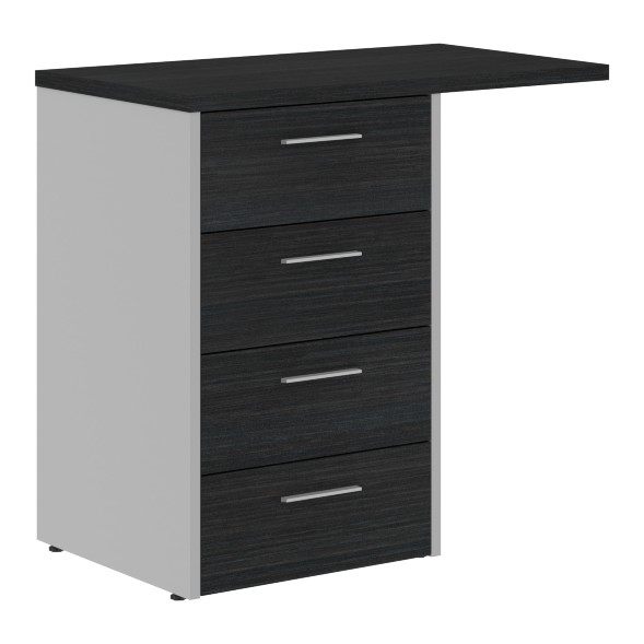 Тумба приставная OLC-4D.2.A Дуб Сонома светлый/Металлик 800х450х750 OFFIX NEW в Балашихе 