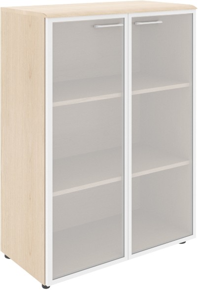 Шкаф со стеклянными дверьми в алюминевой рамке с топом WMC 85.7 Бук Тиара 856х432х1184 WAVE в Балашихе 