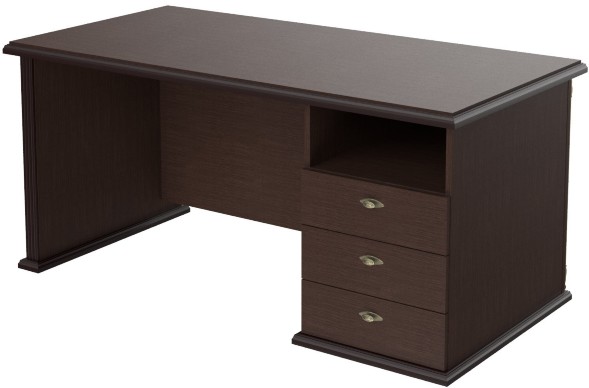 Стол руководителя однотумбовый RDT 168(R) Венге Магия 1600х800х750 в Балашихе 