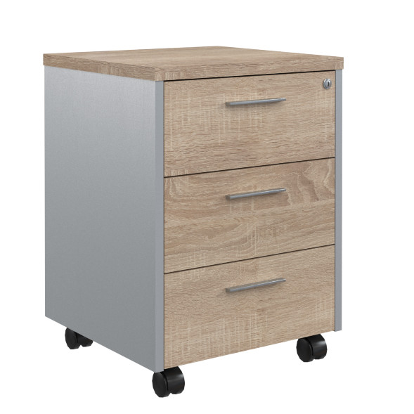 Тумба мобильная OMC 3D.A Дуб Сонома светлый/Металлик 465х450х625 OFFIX NEW в Балашихе 