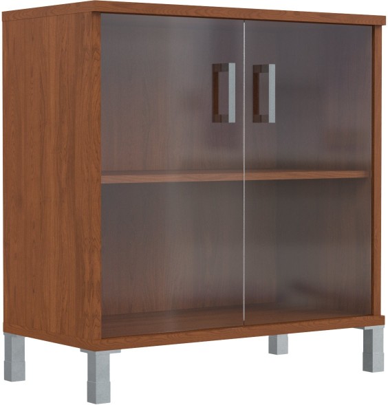 Шкаф низкий со стеклянными дверьми B 410.5 Орех Гарда 900х450х920 в Балашихе 