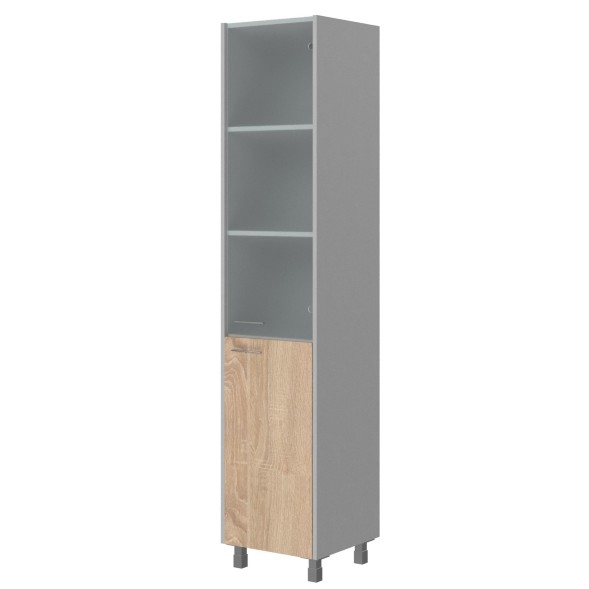 Шкаф колонка комбинированная OHC 45.2(R) Дуб Сонома светлый/Металлик 456х450х2147 OFFIX NEW в Балашихе 